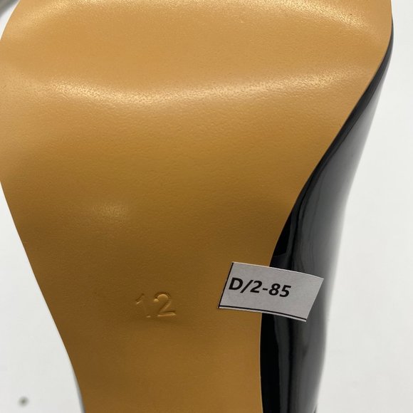 YDN Black Pointed Toe Chunky High Heel Pumps - Picture 12 of 12